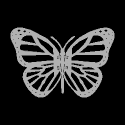 aleteable monarca mariposa animal Arte oído anillo llave cadena encanto 3d print model - Mito3D