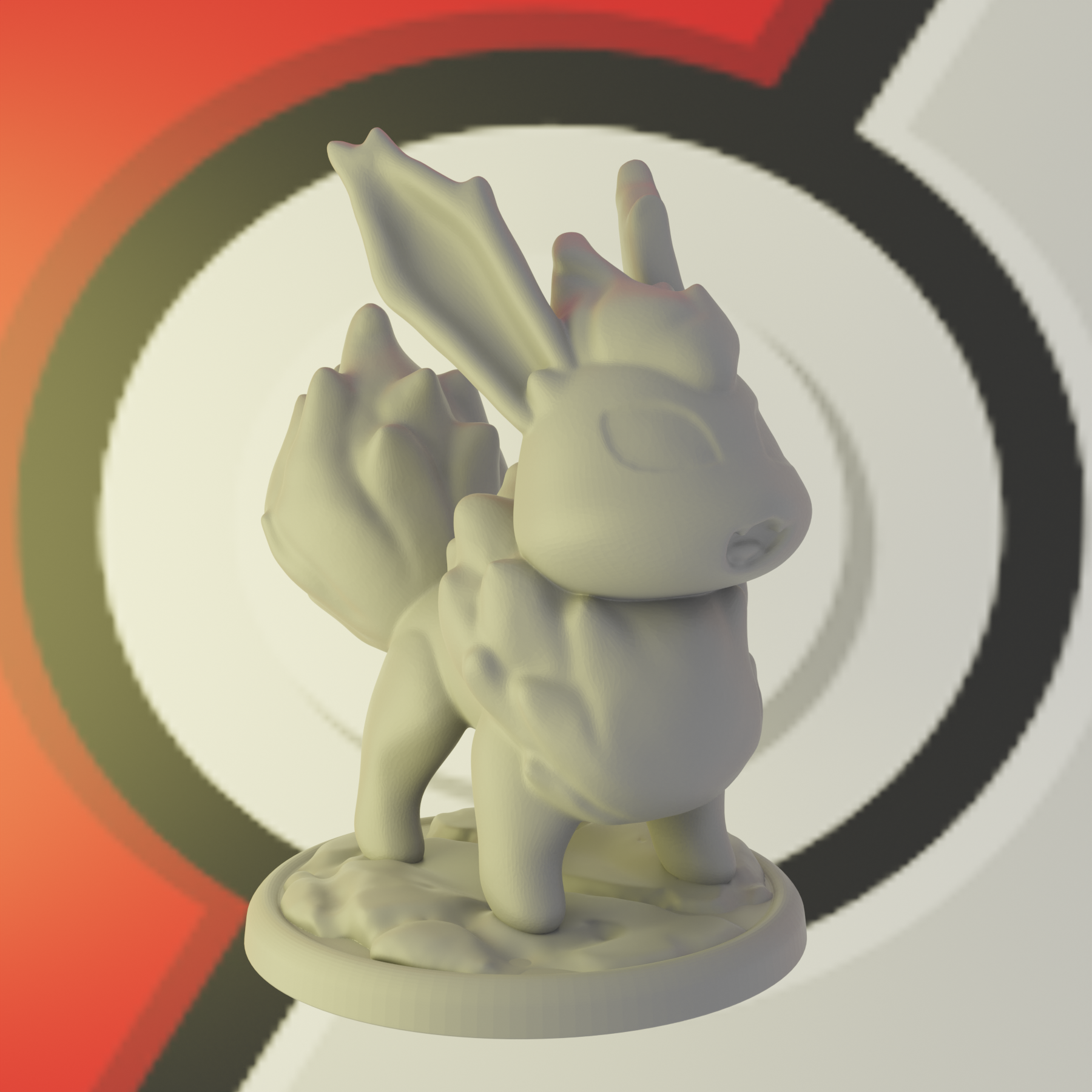 flareon chibi fogo Pokémon figura pokedex 3D print model - Mito3D