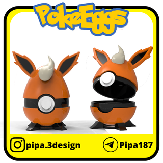 flareon Páscoa ovo pokebolas Pokémon pokebola guloseimas go 3d print model - Mito3D