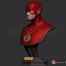 flash busto art el flash-busto de superman batman superhéroe héroe capitán ironman cómic marvel dc cosplay juguete juego la liga justicia máscara casco 3d print model - Mito3D