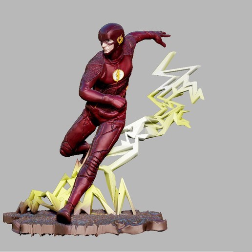 flash drama dc statue 3d print 3D print model - Mito3D