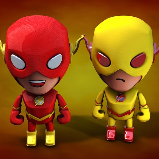 flash duo chibi art dc super anime catoon mini 3D print model - Mito3D