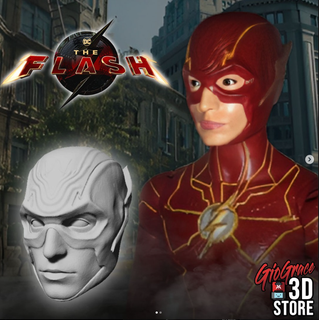 flash head ezra miller Game flash barry allen speedforce speed dc super hero cw arrowverse  3d print model - Mito3D