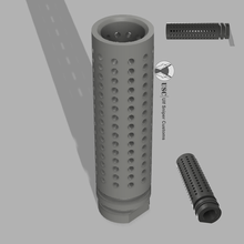 flash hider drilled 90mm gadget airsoft thread -14mm muzzle 3d print model - Mito3D
