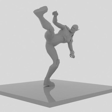 instantâneo pontapé figura arte maravilha poli personagem corpo 3d print model - Mito3D