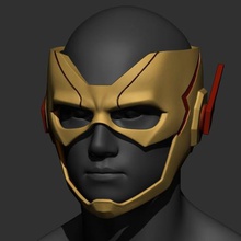flash garoto capacete de quadrinhos dc impressão 3d modelo a arte máscara justiça liga jogo brinquedo cosplay marvel flashkid flashkidhelmet 3d print model - Mito3D