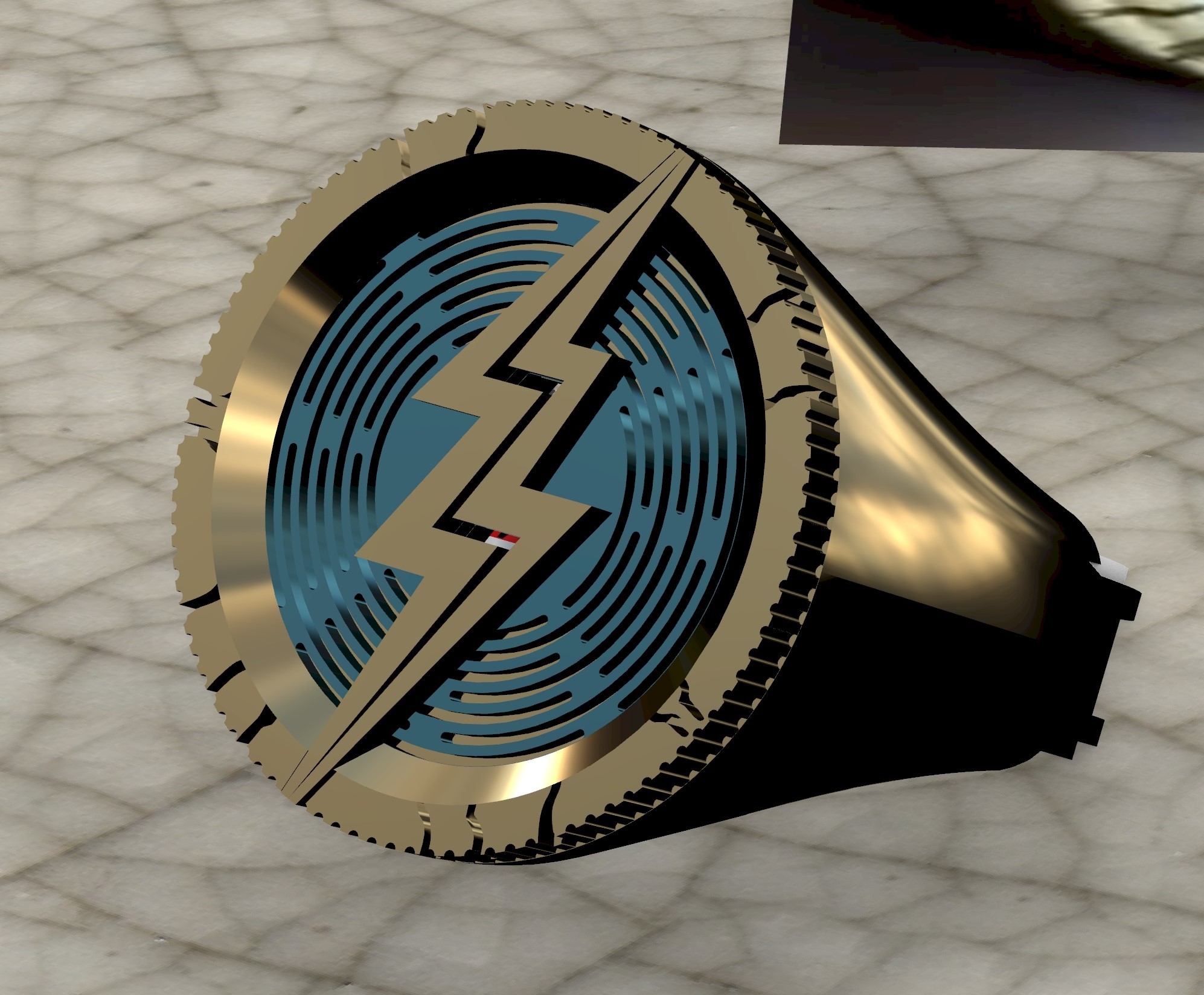 instantâneo anel escarlate corredor jóia mecânico girar 360degree 3D print model - Mito3D