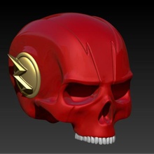 flash skull art th falsh dc superhero 3d print model - Mito3D