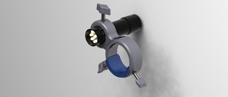 lampe poche pistolet titulaire soutien lanterne peindre vaporisateur voiture aérographe LED éclairage lumière 3d print model - Mito3D