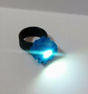lampe poche bague brillant électronique LED lumière watt anneaux bijoux 3d print model - Mito3D