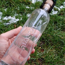 flaska glass bottle closer twisted water structured flask drink trinkflasche tobimat 3d print model - Mito3D