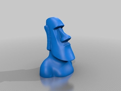 flat-bottomed moai easter island moai remix statue sculptures  3d print model - Mito3D