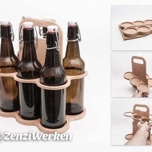 flat-pack beer crate cnc laser home containers zenziwerken stepcraft plywood router 6 pack 3d print model - Mito3D