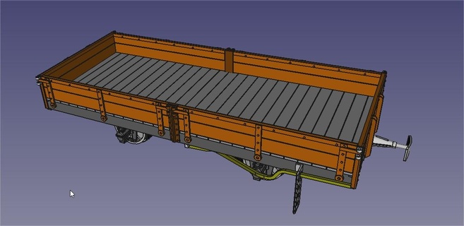 flat car metric track - body Game wagon tray sideboards narow gauge railroad model making spur i train 3d print model - Mito3D