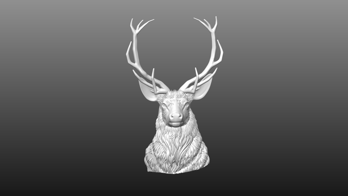 piatto cervo testa animale mare giungla arredamento scultura cnc artcam decorativo 3d print model - Mito3D
