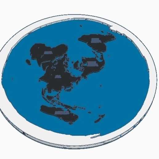 la terre plate art des terres carte théorie de l' monde 3D print model - Mito3D