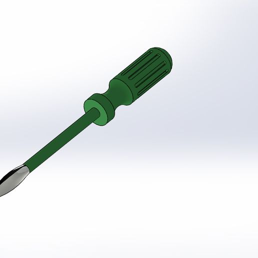 flat head screwdriver tool render 3d modelleme 3D print model - Mito3D