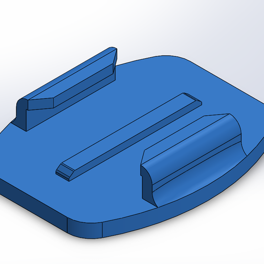flat mount gopro 3D print model - Mito3D