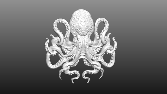 flat octopus 3d print model - Mito3D