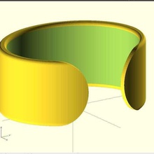 flat open bracelet various thing-a-day parametric openscad ring jewerly 3d print model - Mito3D