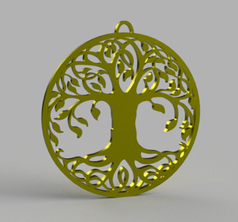 piatto albero vita chiave squillare pendente pendente orecchino 3d print model - Mito3D