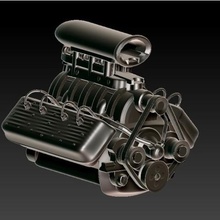 flathead v8 motor çeşitli 360 füzyon zbrush 3d print model - Mito3D