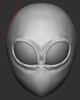 madera plana monstruo extraterrestre cabeza cosplay máscara casco críptido OVNI urbano leyenda escalofriante horror 3d print model - Mito3D