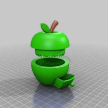 flawless apple grinder box home household weed spices herb hemp 3d print model - Mito3D