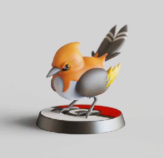 fletchinder fanart pok mon Figur Vereinen Befiederung Krallenflamme Evolution Fan Art Nintendo 3d Spiel Anime Pokémon 3d print model - Mito3D