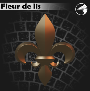 fleur de lis reale giglio 3d fiore francese cavaliere onore simbolo modello 3d print model - Mito3D