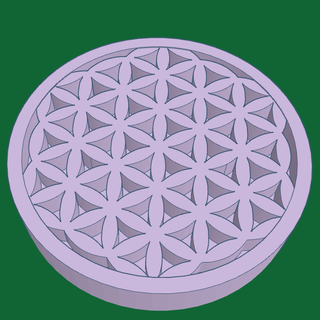fleur de vie ring symbol decor drawing esotericism sacred magic geometry 3d print model - Mito3D