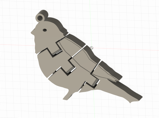 flexionar pájaro canario 3d impresión llavero objeto 3d print model - Mito3D