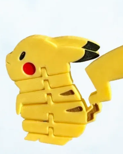 fléchir articulations of pikachu art pokémon charnières mobile articulé porte clés mignonne jouets gamins 3d print model - Mito3D