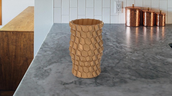 fléchir vase ondulation torsion poubelle Accueil maison décor spirale décoration 3d print model - Mito3D