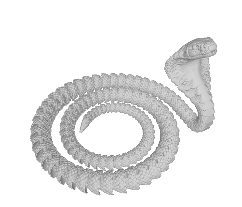flexi-cobra snake cobra toy flexi cool 3D print model - Mito3D