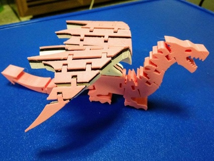 flexi dragon tête angle jouet 3d print model - Mito3D