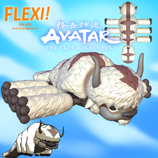 flexi appa avatar last airbender print place toy articulated cute print-in-place flexible flexy 3d print model - Mito3D