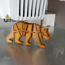 flexi articulated bear game jtronics animal flexible print place grizzly 3d print model - Mito3D