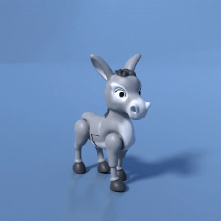 flexi articulated donkey toy farm manger burrito 3d print model - Mito3D