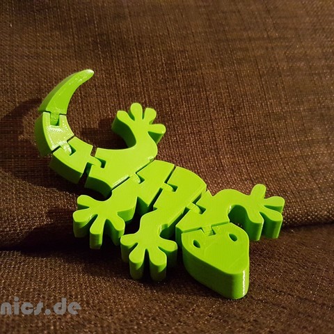 flexi artikuliert gecko Spiel jtronics - Spielzeug drucken Ort flexible 3D print model - Mito3D