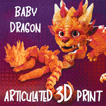 flexi baby dragon articulated 3d print model - Mito3D
