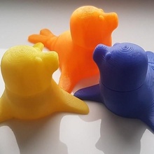 flessibile bambino foca gadget giocattolo carina girevole rotante printinplace Stampa posto comune 3d print model - Mito3D
