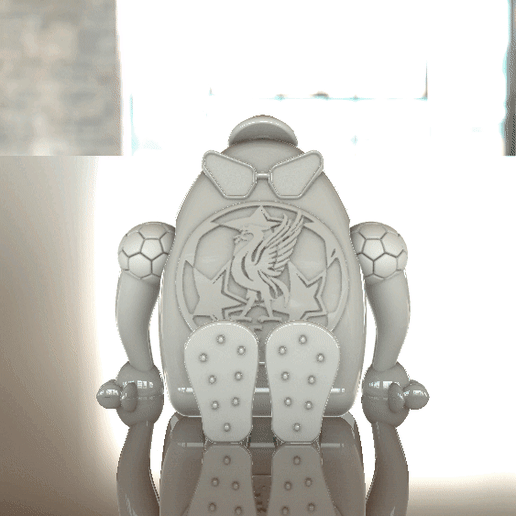 flexi beach shield - liverpool soccer club articulated flexy flexible printing site nice office desk fc mascot logo team figure 3D print model - Mito3D