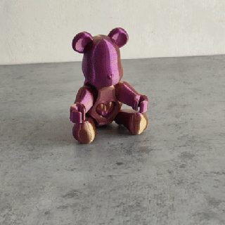 flessibile bearlove amore regalo orso bearbrick koopa articolato print in place carina animale ufficio scrivania Telefono In piedi casa nintendo 3d print model - Mito3D