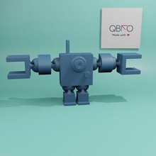 flexi big arms robot game flexible stl stlfile christmas bot robotic qbko qbko3d 3ddesign articulated 3d print model - Mito3D