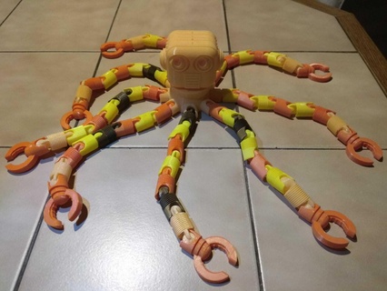 flexi biónico robot flexible articulado juguete gracioso lindo apoyo impresión sitio pulpo tentáculo Víspera Santos regalo multicolor 3d print model - Mito3D
