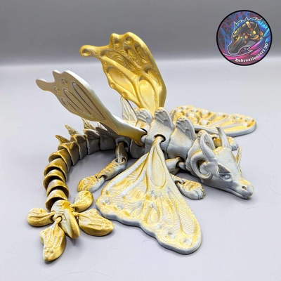 flexi papillon dragon articulé fantaisie ailé jouet décoration dragons animal art libellule fée 3d print model - Mito3D
