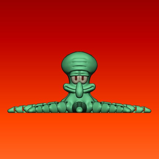flexi calamardo articulado juego Arte juguete animal llavero 3d impresión 3D print model - Mito3D