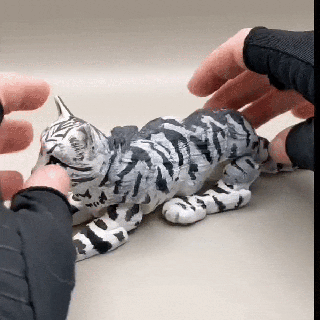 flexi cat print-in-place articulated kitty animal toy print place cat pet kitty flexi flexi animal flexi cat flexi kitty  3d print model - Mito3D