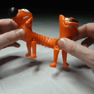 flexi catdog articulated flexy cat flexible dog gift toy print place animal supports cartoon 3d print model - Mito3D